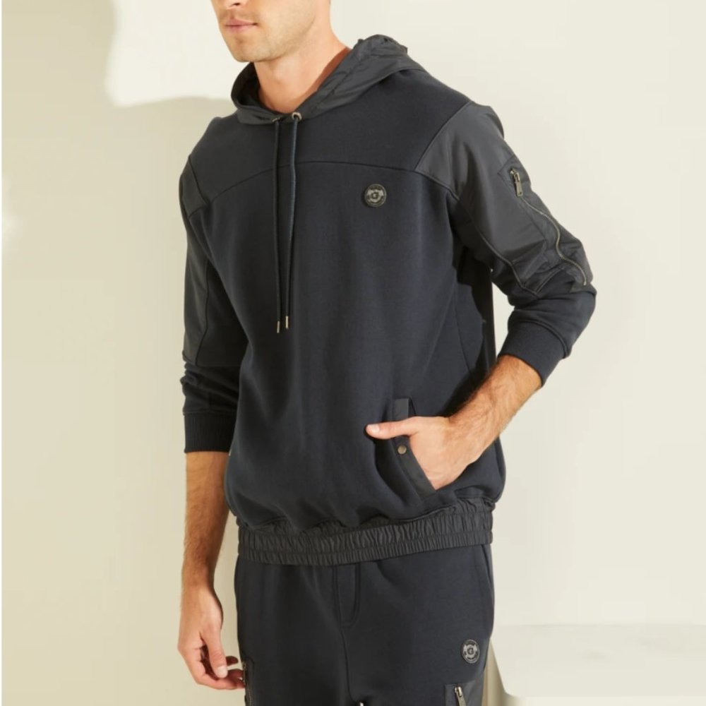 Guess - Roy Pop Over Nylon Hoodie